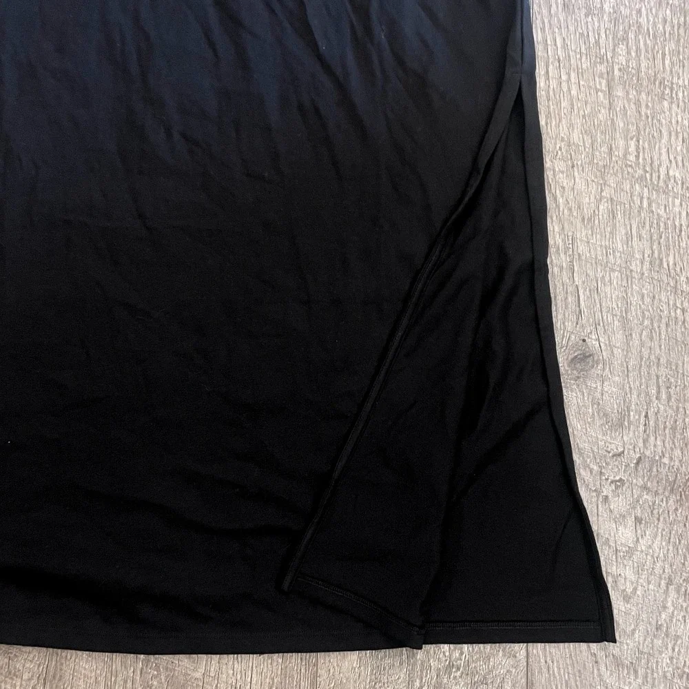 Old Navy Womens Black Cotton Jersey Short Sleeve Maxi T-Shirt Dress L 886469-01